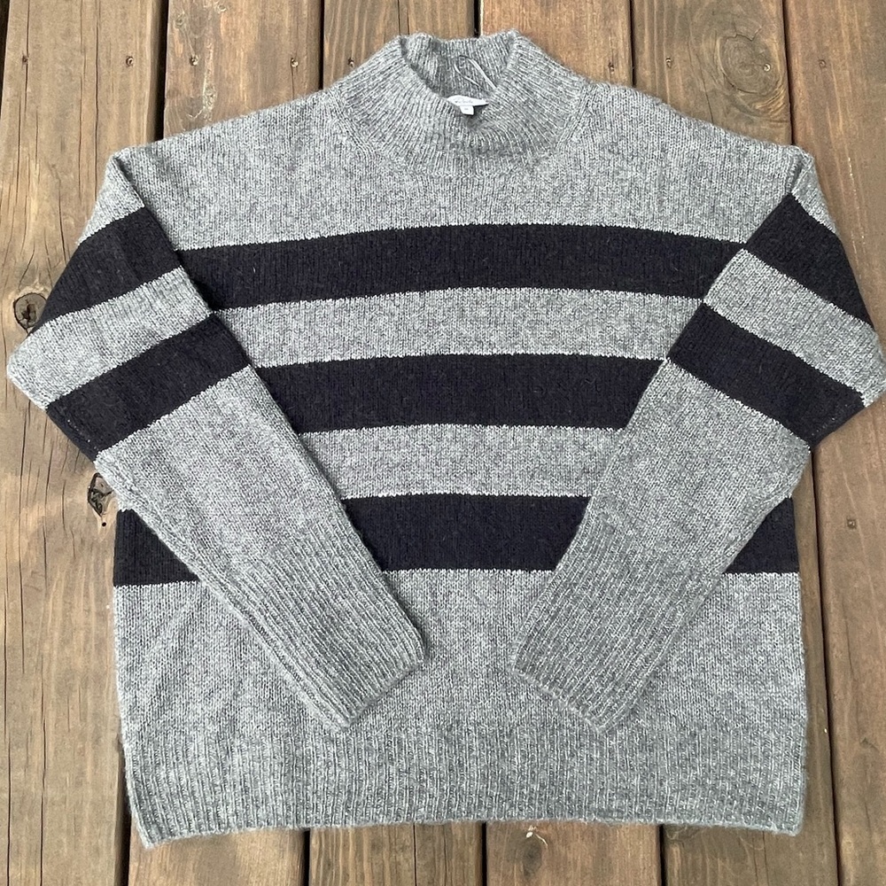 Rails Womens Metallic Striped Crew Neck Cashmere Sweater